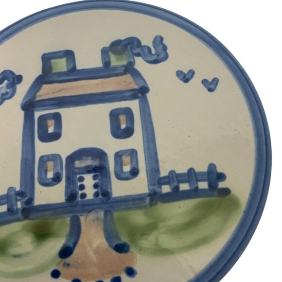 MA Hadley Hand Painted House Round Ceramic Trivet Wall Hanging - Picture 5 of 5